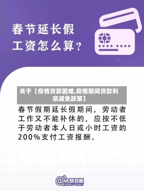 关于【疫情贷款困难,疫情期间贷款利息减免政策】