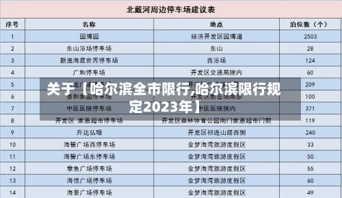 关于【哈尔滨全市限行,哈尔滨限行规定2023年】-第3张图片