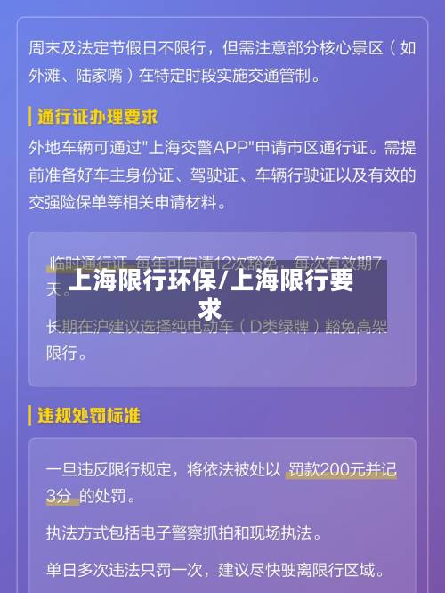 上海限行环保/上海限行要求