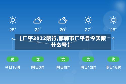 【广平2022限行,邯郸市广平县今天限什么号】