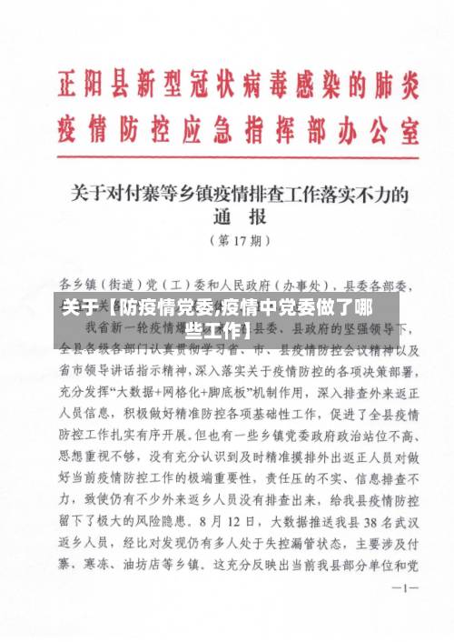 关于【防疫情党委,疫情中党委做了哪些工作】