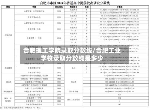 合肥理工学院录取分数线/合肥工业学校录取分数线是多少