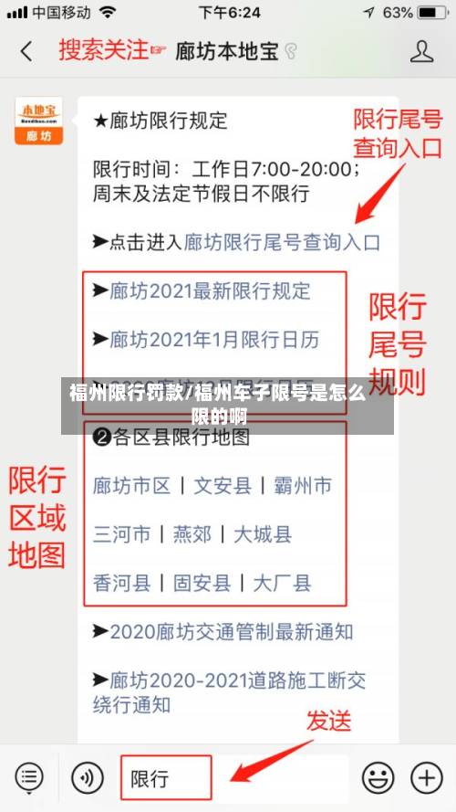 福州限行罚款/福州车子限号是怎么限的啊