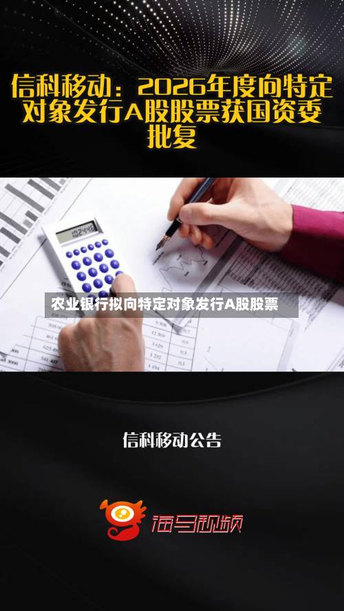 农业银行拟向特定对象发行A股股票