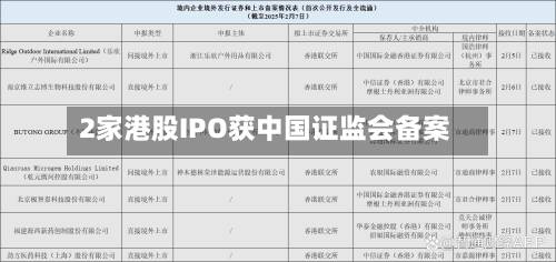 2家港股IPO获中国证监会备案-第2张图片