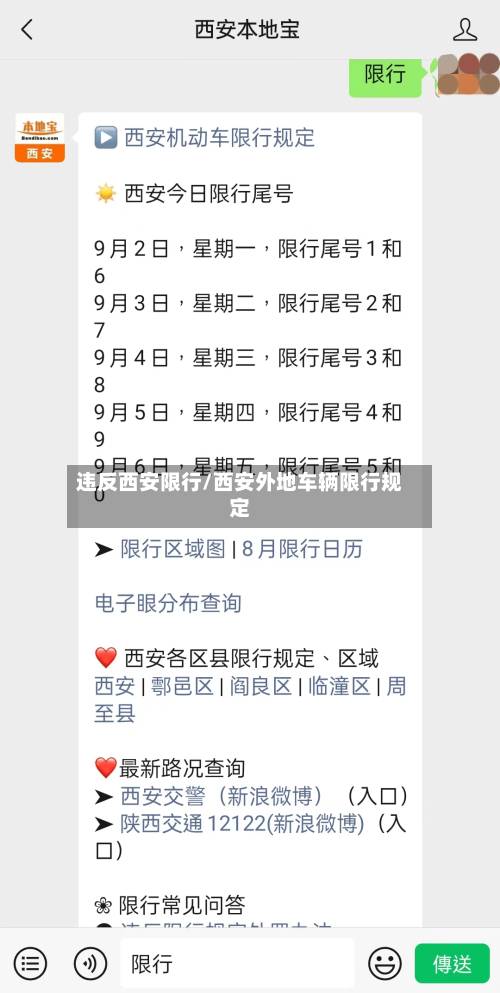违反西安限行/西安外地车辆限行规定-第2张图片