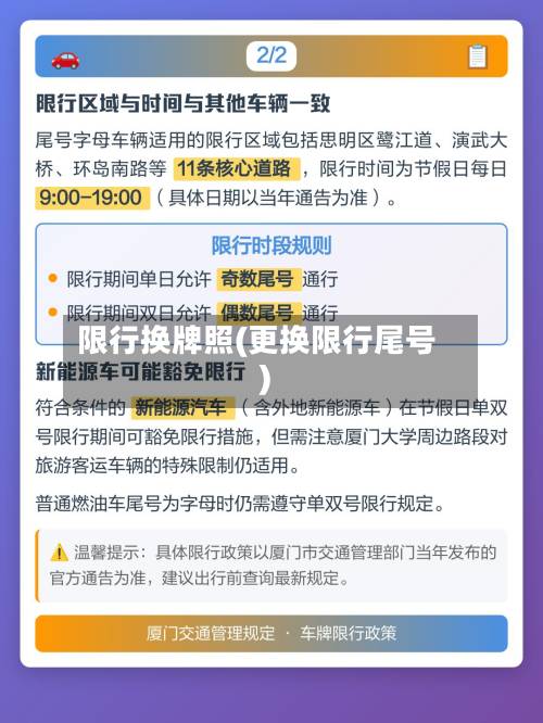 限行换牌照(更换限行尾号)