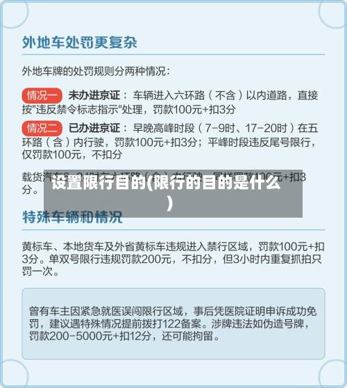 设置限行目的(限行的目的是什么)-第2张图片