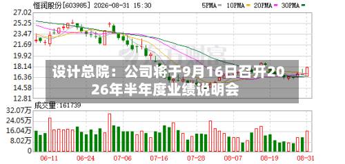 设计总院：公司将于9月16日召开2026年半年度业绩说明会