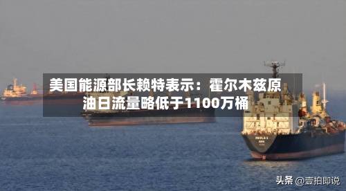 美国能源部长赖特表示：霍尔木兹原油日流量略低于1100万桶